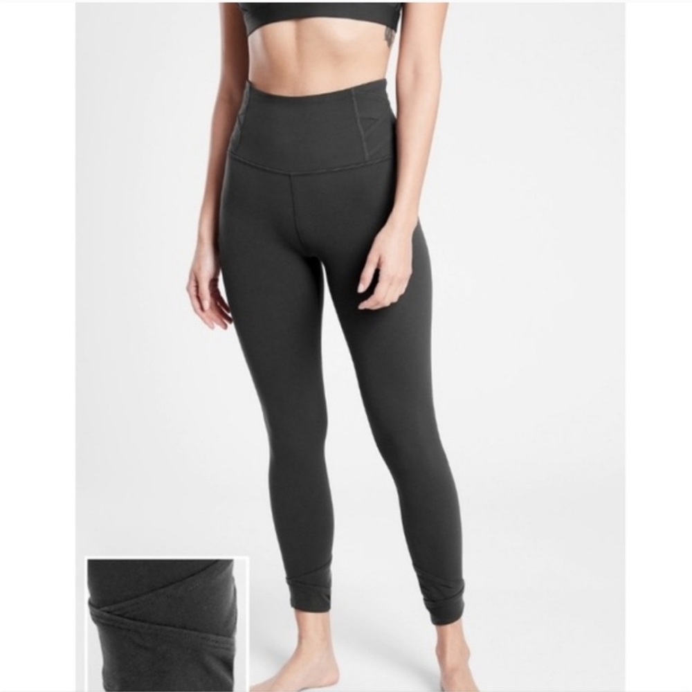 ATHLETA Tights Elation Pirouette 7/8 Womens Sz MT Tall Black 26" Inseam